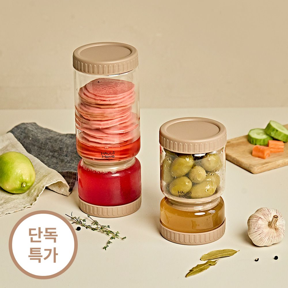 [단독특가] 뒤집으면 국물만 쏙 빠지는 담아락 유리 밀폐 보관 용기 2종