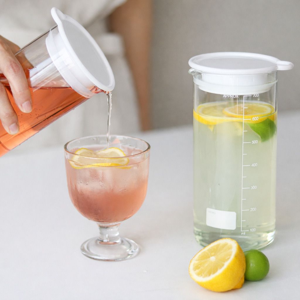 [리본제이]듀오 컨테이너 내열유리 밀폐용기 500ml,700ml / 물병 밀프렙 샐러드보틀 유리병 캐니스터