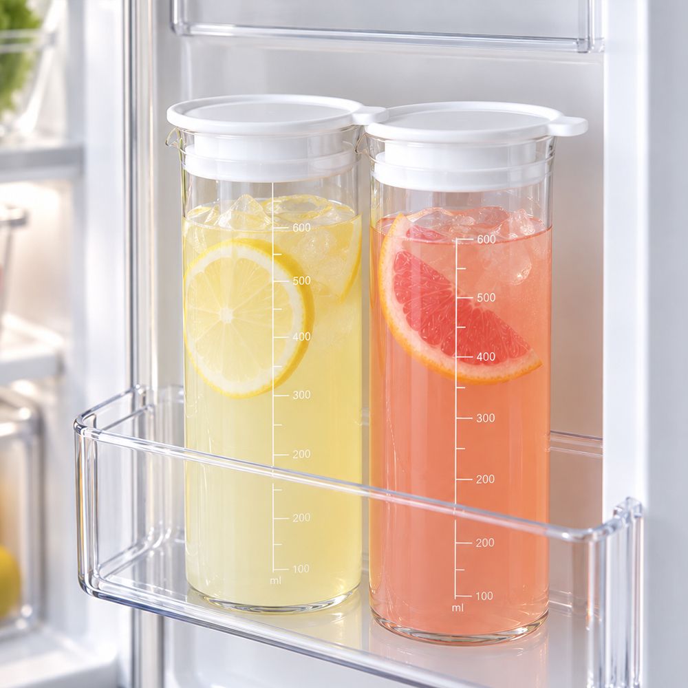 [리본제이]듀오 컨테이너 내열유리 밀폐용기 500ml,700ml / 물병 밀프렙 샐러드보틀 유리병 캐니스터