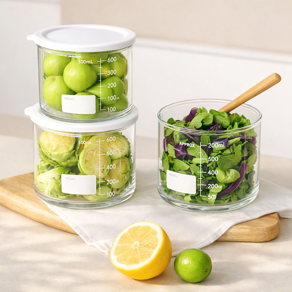 [리본제이]듀오 컨테이너 내열유리 밀폐용기 500ml,700ml / 물병 밀프렙 샐러드보틀 유리병 캐니스터