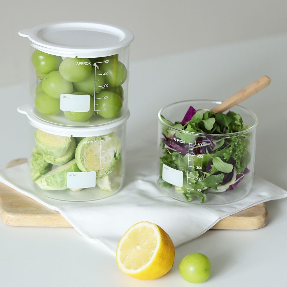 [리본제이]듀오 컨테이너 내열유리 밀폐용기 500ml,700ml / 물병 밀프렙 샐러드보틀 유리병 캐니스터