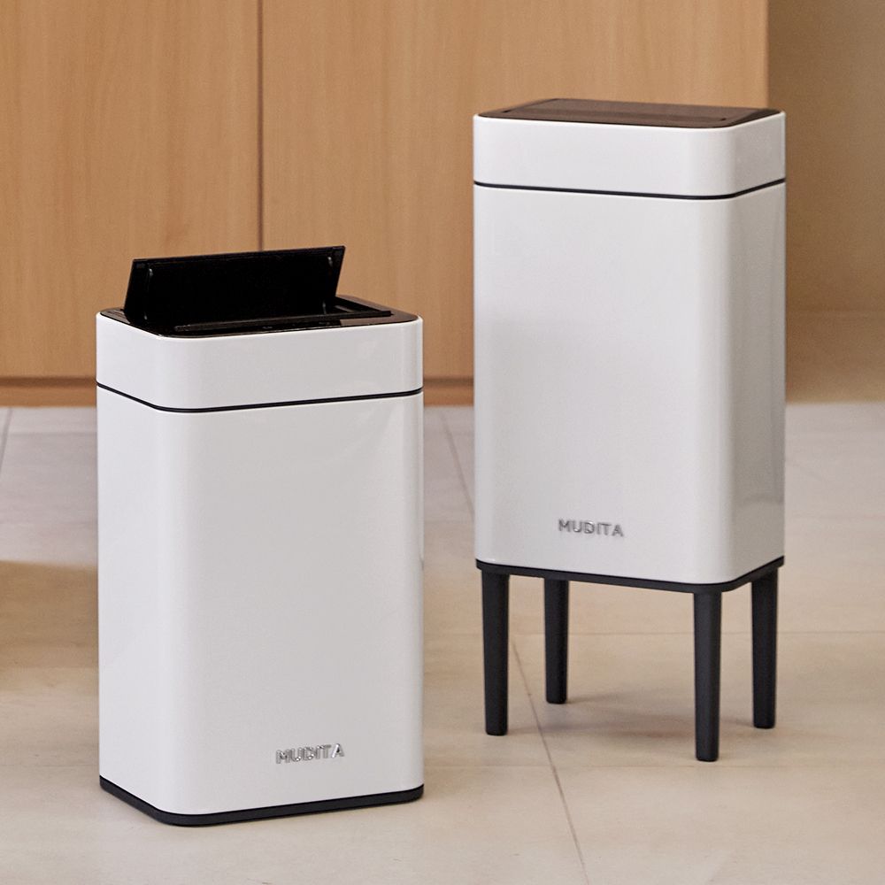 [리본제이]무디타 오존살균 더블 자동센서 휴지통 20L 레그스탠드 / 탈부착다리 전용봉투 포함