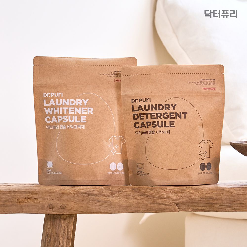 [세탁 기획세트] 닥터퓨리 캡슐 세탁세제 40입 + 캡슐 표백제 30입 