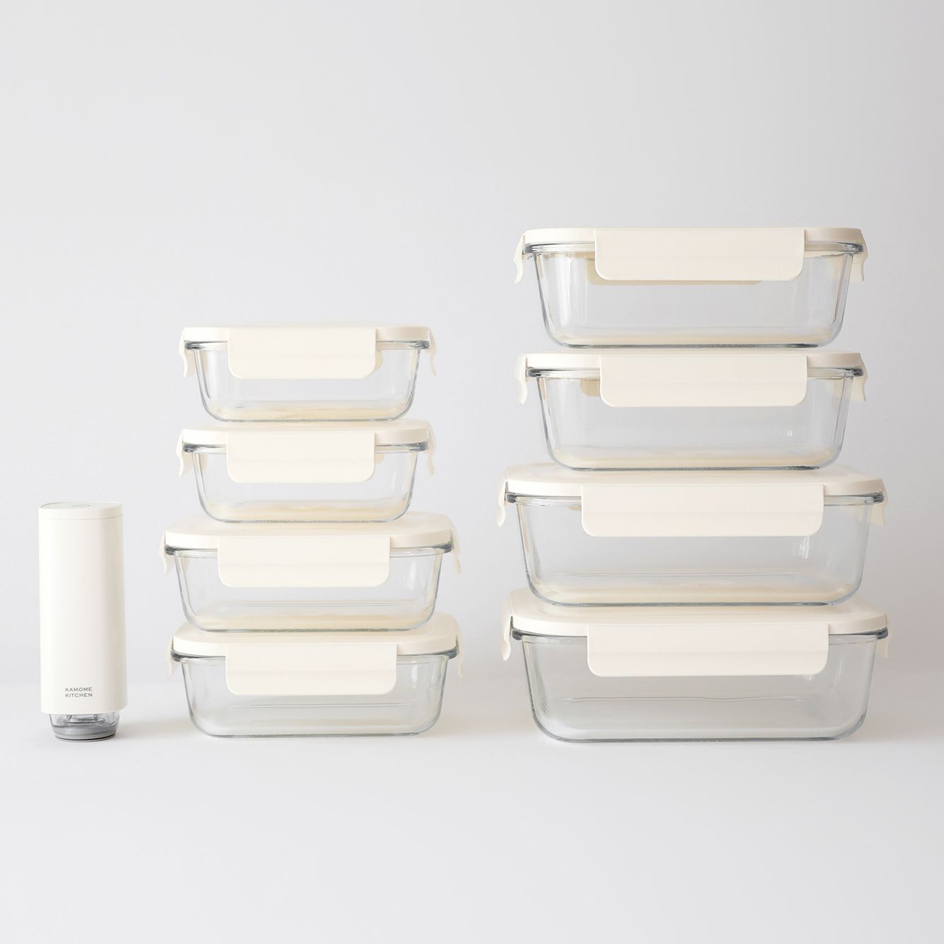 카모메키친 제로에어 진공 밀폐용기 9P 세트