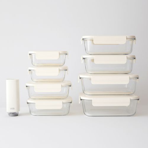 카모메키친 제로에어 진공 밀폐용기 9P 세트