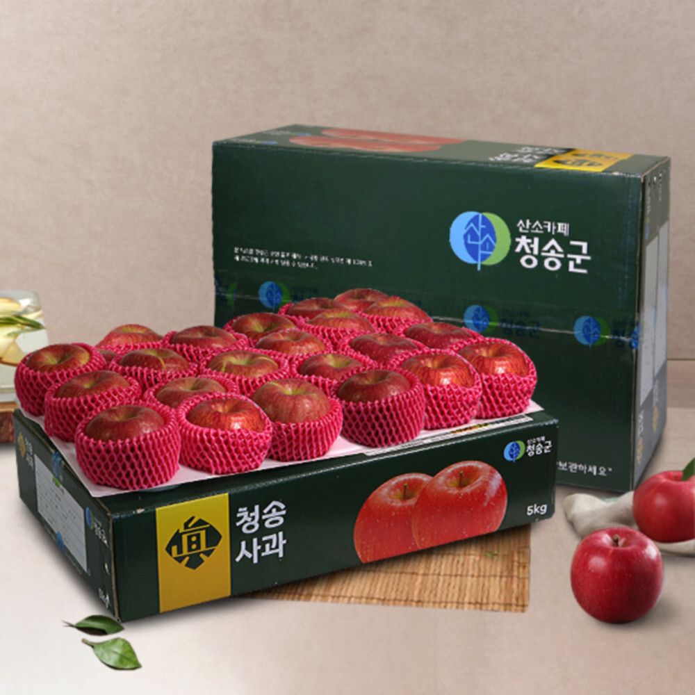[산소카페] 산지직송 청송 꿀사과(정품) 5kg/26과내
