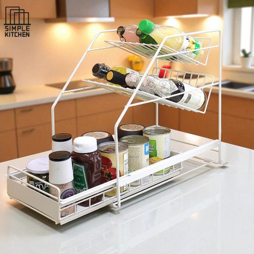 심플키친 슬라이딩 3단 주방정리 선반