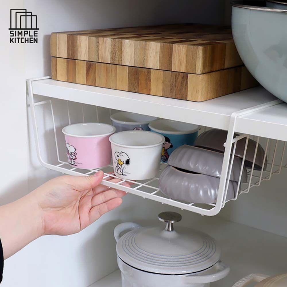 심플키친 무타공 선반 걸이 바구니