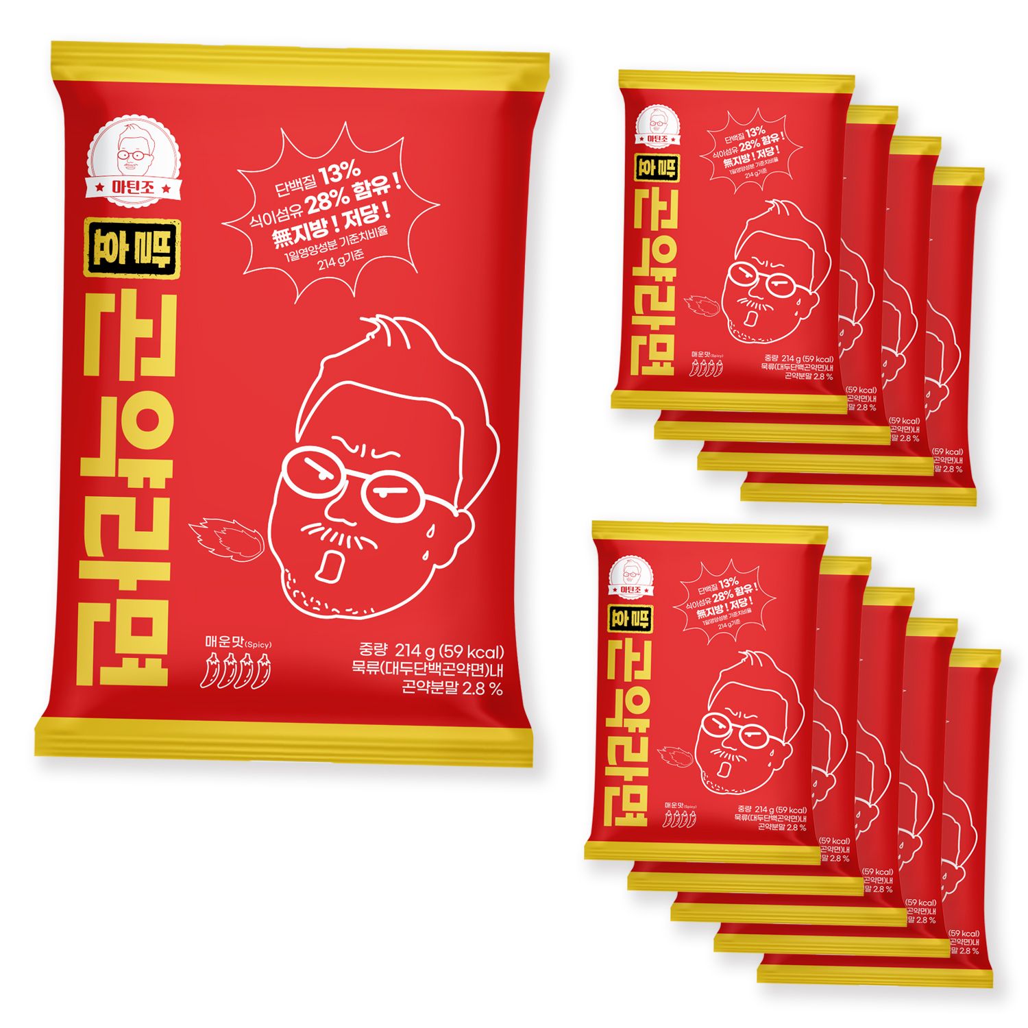 마틴조 59kcal 발효곤약라면 매운맛 214g * 10팩