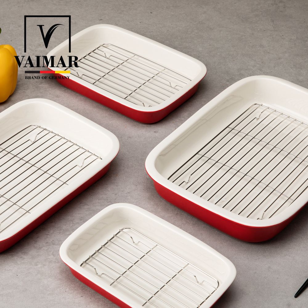 [바이마르] 세라믹 사각트레이 세트4시리즈(레드,블루)