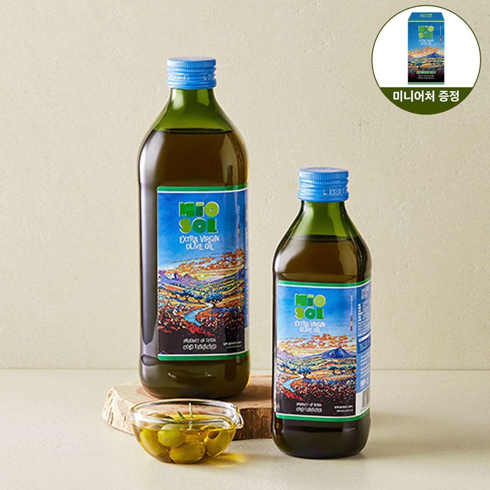 1+1 미오솔 엑스타라버진 올리브오일 500ml x 2병 + 미니어처 증정(50ml)