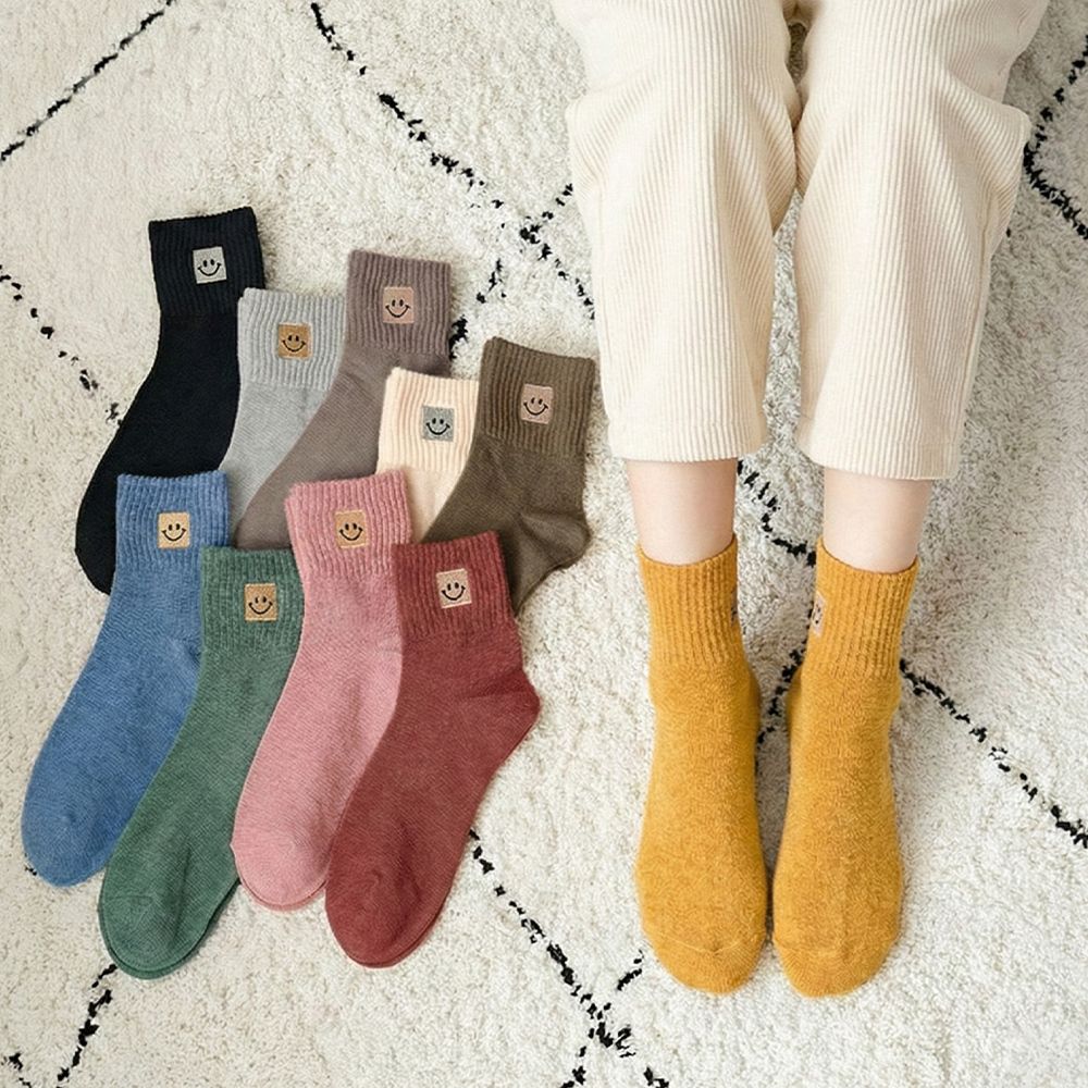 [5+5] 스마일패치 기모양말 컬러혼합 남녀공용 양말세트 (총 10켤레)