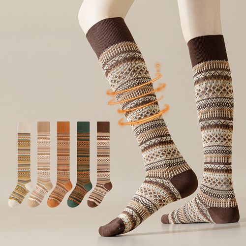 1+1 노르딕 패턴 겨울 롱 양말 4종 2개