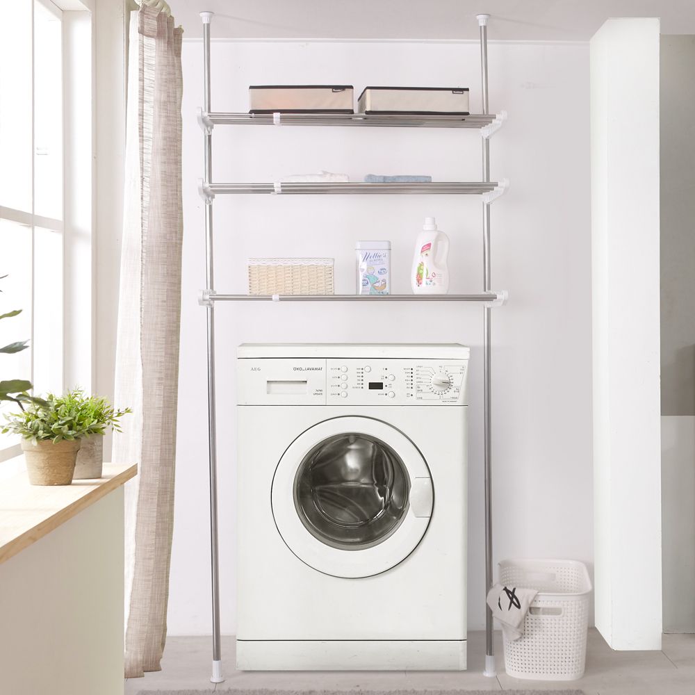 [보노하우스] 접이식 세탁기 베란다 선반 3단