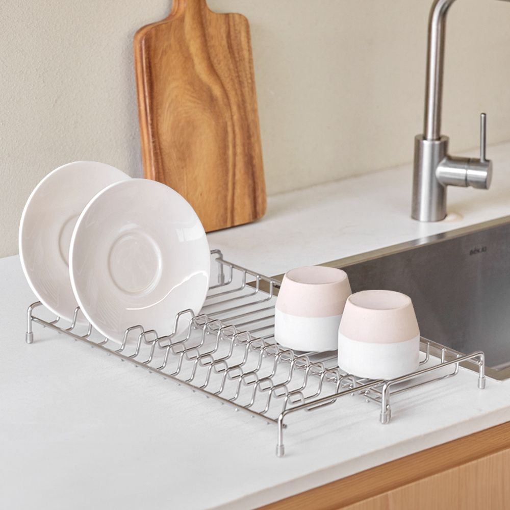 [리본제이]무디타 304 스텐 접이식 서브 식기건조대 / 접이식 설거지 접시 정리대 싱크대 선반