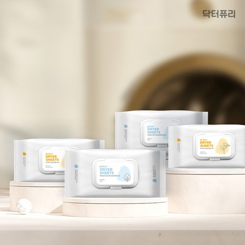 닥터퓨리 건조기용 섬유유연제 시트 80매 x 4개 (파우더향, 프리지아향)