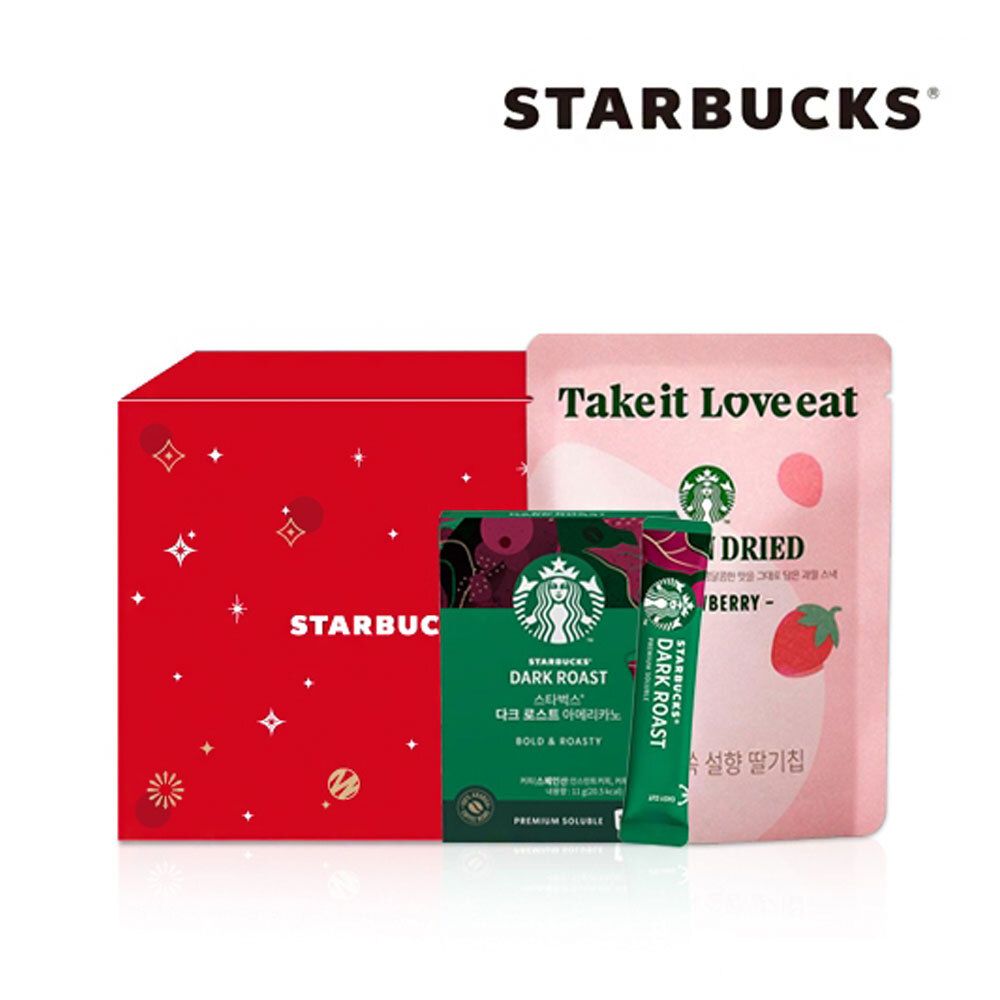 [스타벅스] 한 입에 쏙 설향 딸기칩 + 프리미엄 스틱 커피10입(쇼핑백)