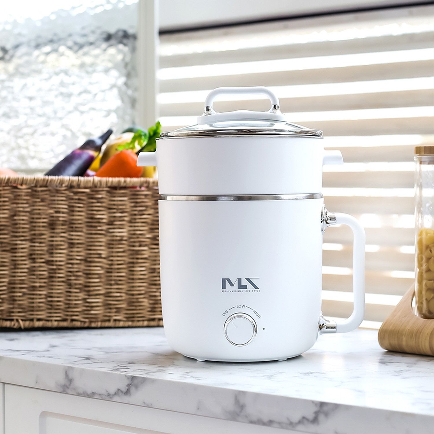 미라스 2in1 다용도 찜기겸용 스팀 멀티쿠커 MS-180SC