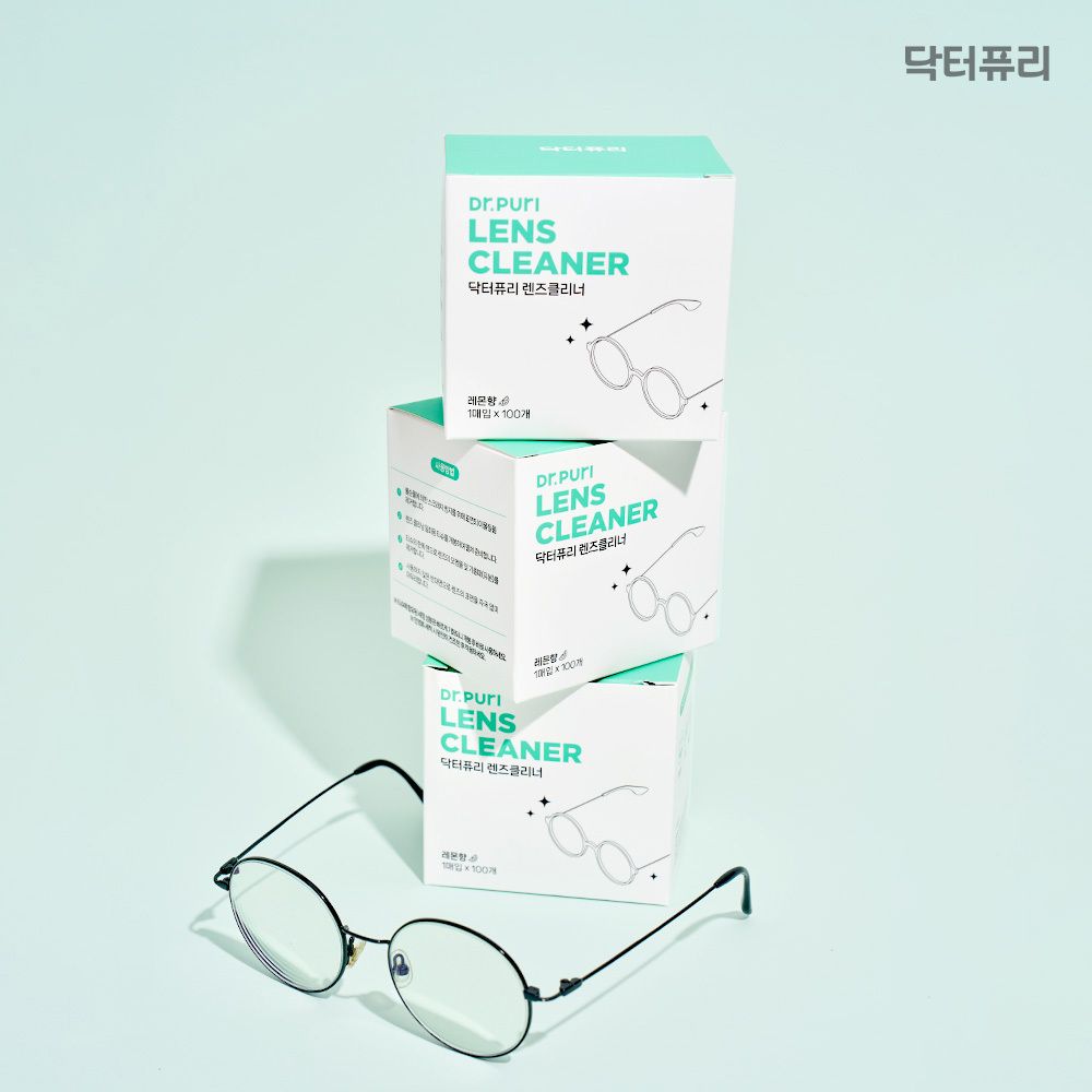 닥터퓨리 안경닦이 일회용 티슈 렌즈클리너 100매 x 3개