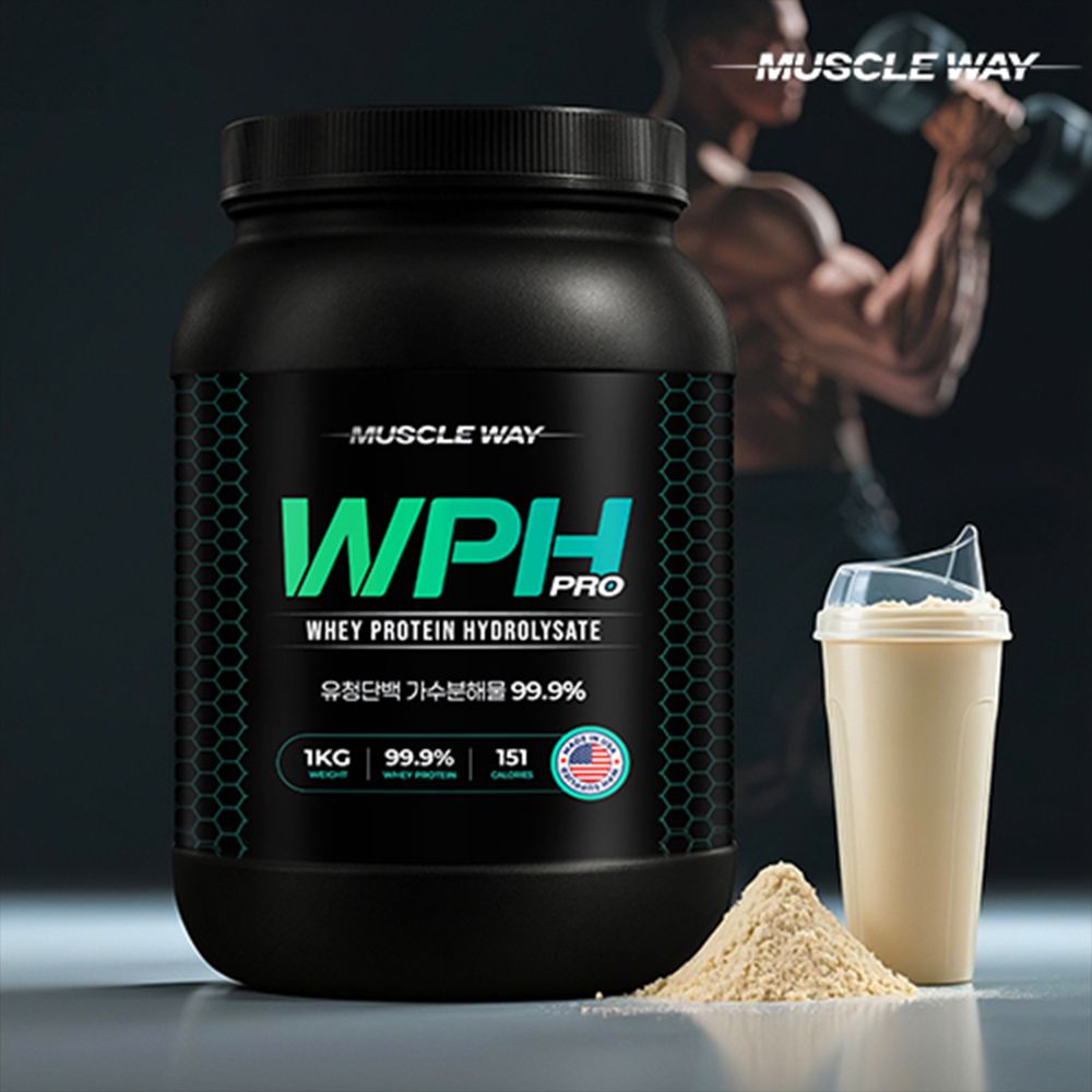 [M][머슬웨이] WPH 프로 유청단백 가수분해물 99.9% 1통(1kg)