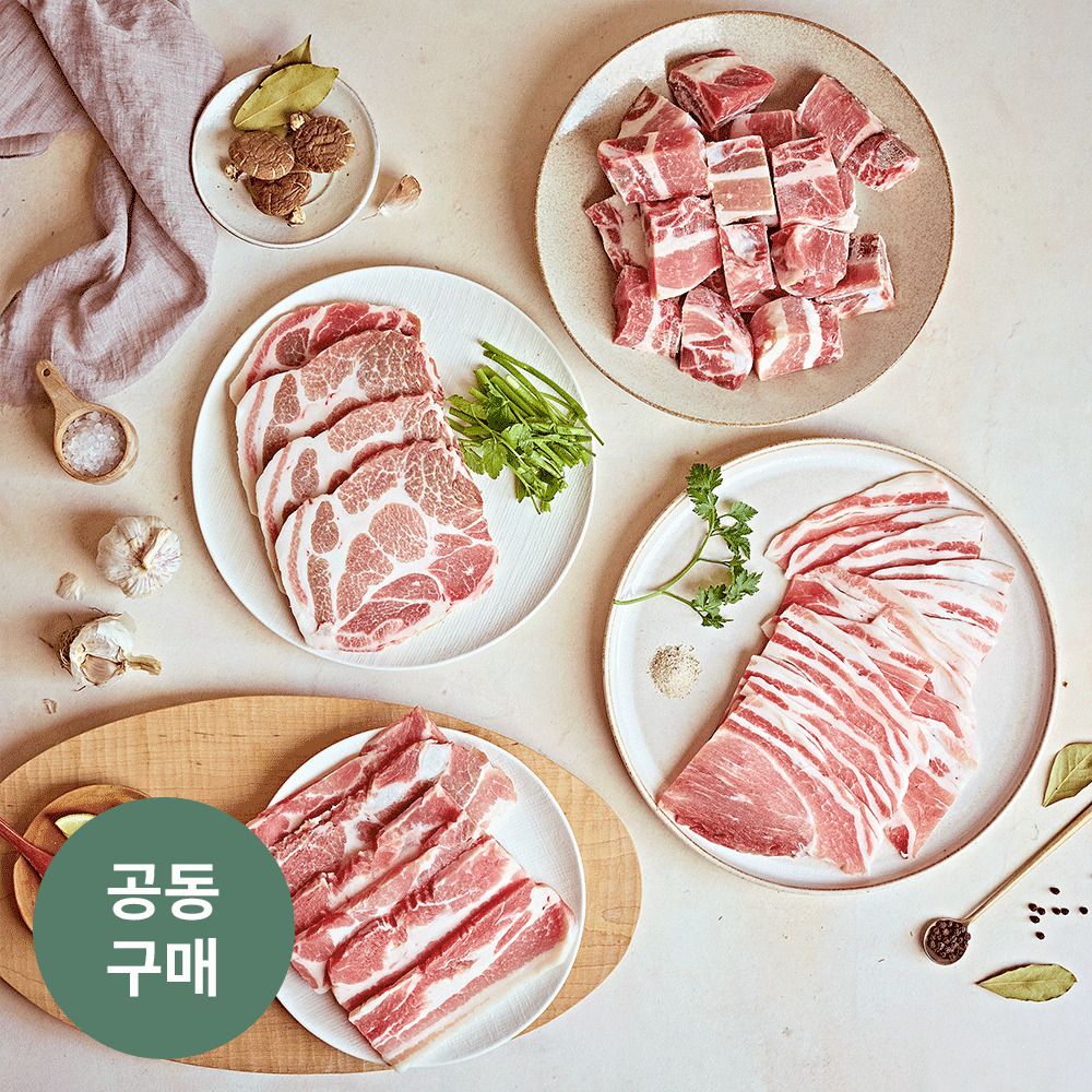 [공동구매] 국내 단 2곳! ‘산들사이’ 유기농 한돈 돼지고기 300g (삼겹/목살/갈비/앞다리)
