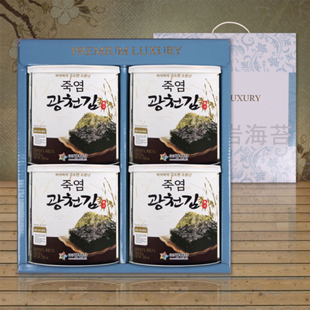 [명절선물세트] '원조 광천김' 죽염 광천캔김 4p (죽염캔김 30g x 4)
