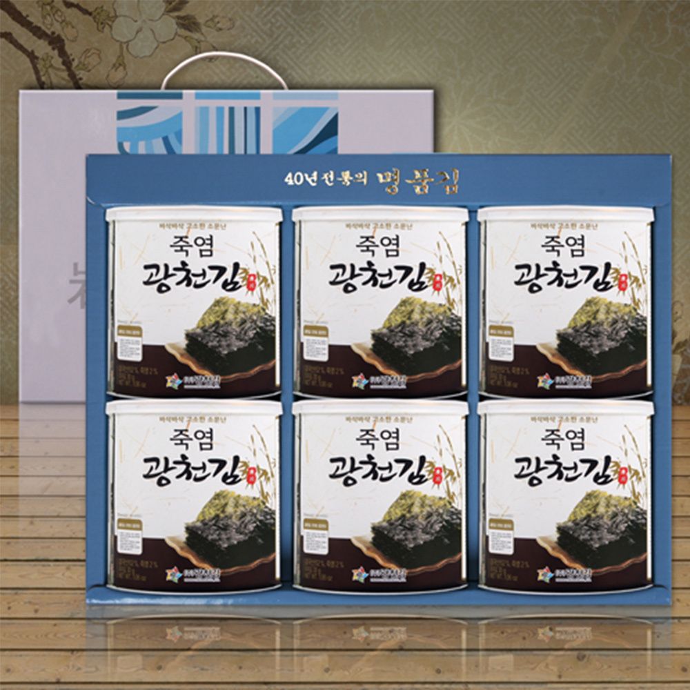 [명절선물세트] '원조 광천김' 죽염 광천캔김 6p (죽염캔김 30g x 6)