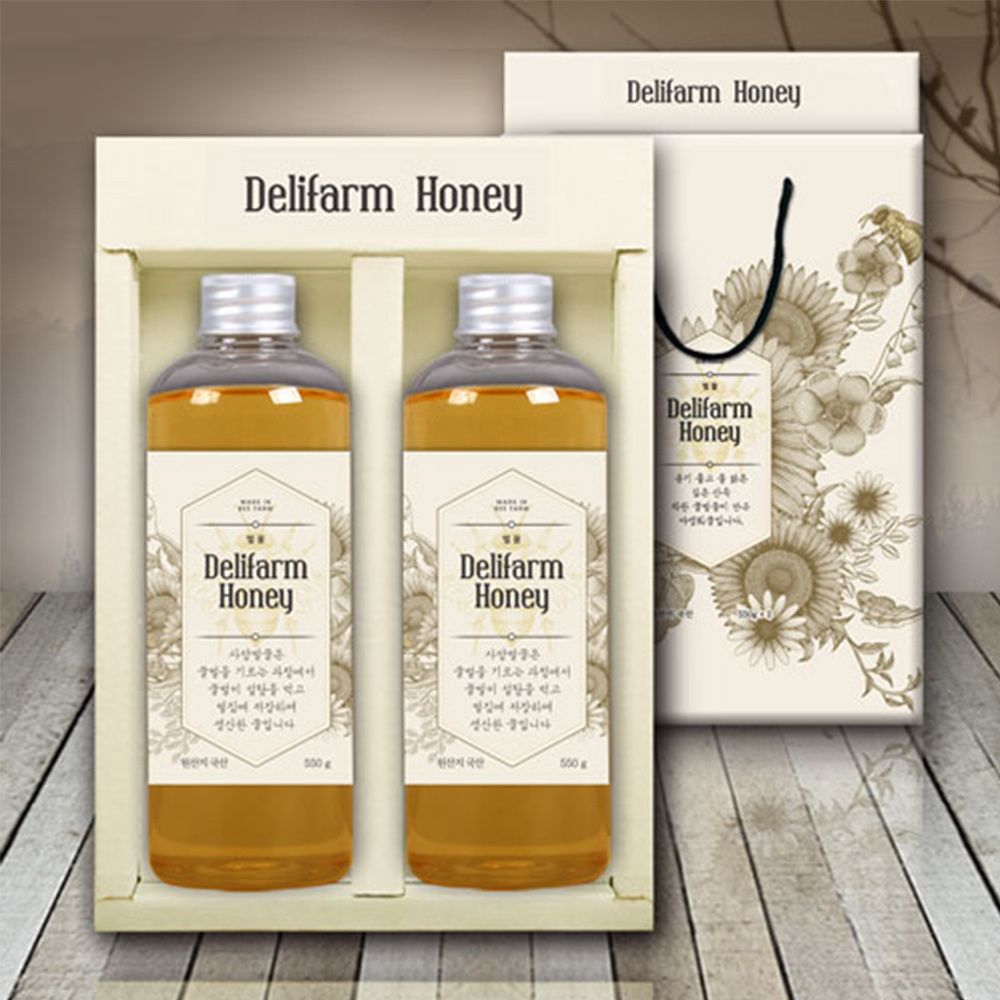 [명절선물세트] '국산벌꿀 100%' 델리팜 벌꿀 2호 (벌꿀 550g x 2p)