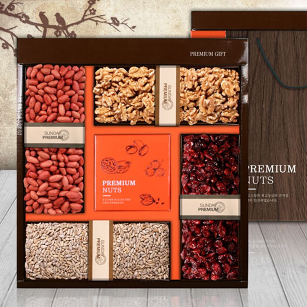 [명절선물세트] '고소한 견과' 프라임특선 4p 1호 (호두140g, 땅콩180g, 해바라기씨180g, 크렌베리180g)