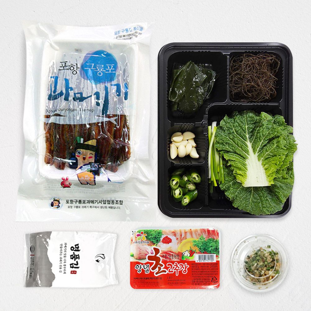 [포항 구룡포직송] '견과초장 증정' 대과메기 5미 (10쪽)+해초+야채 실속 세트 수량선택