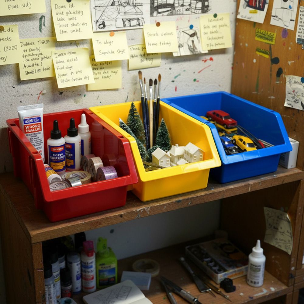 [보노하우스] 워크박스 부품정리함 3P 공구함 부품상자 DIY 작업실 수납