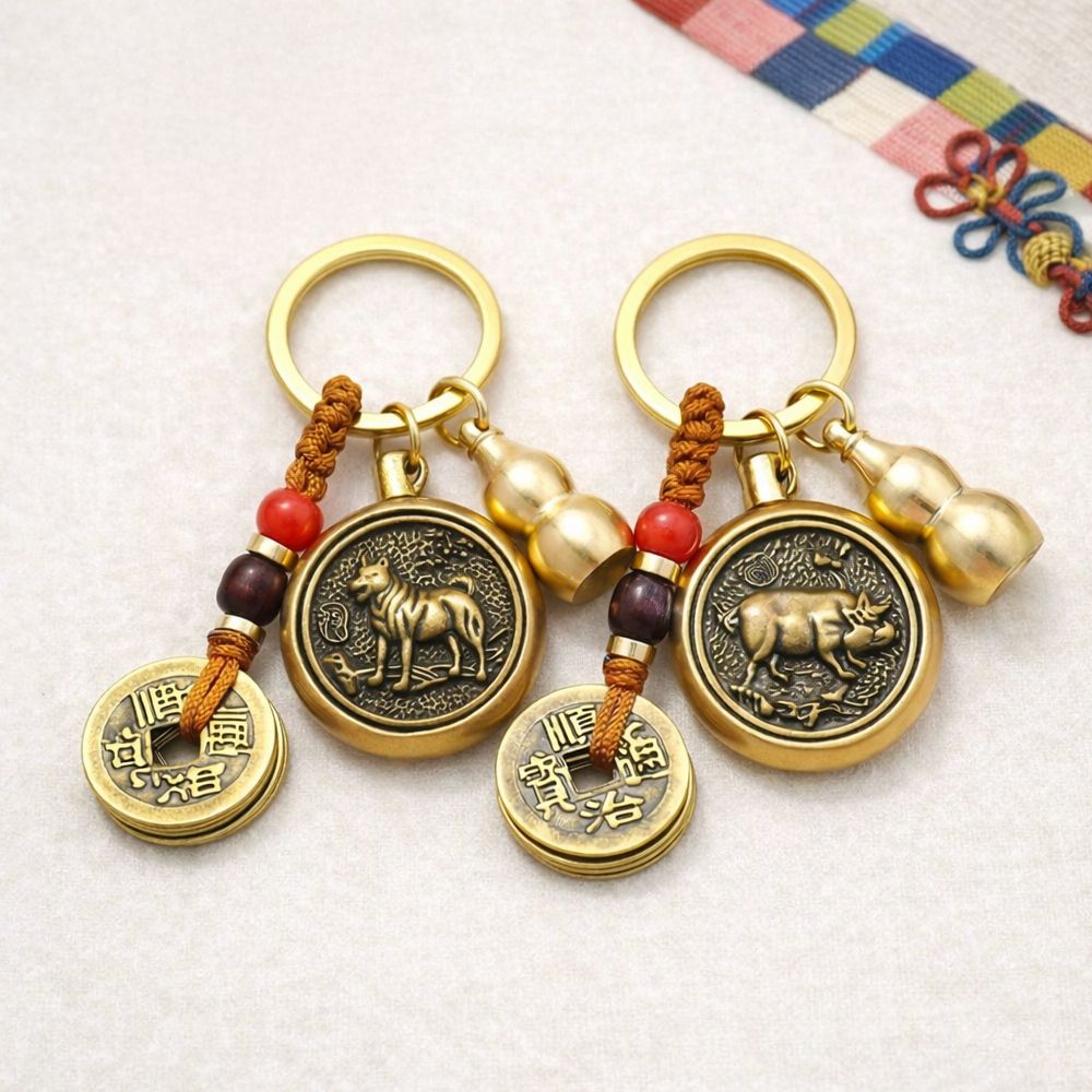 [1+1] 만사형통 12지신 띠별 키링 소원성취 액막이 행운 열쇠고리