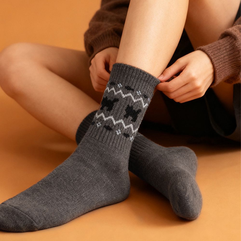 [4개세트] 포근도톰 노르딕 패턴양말세트