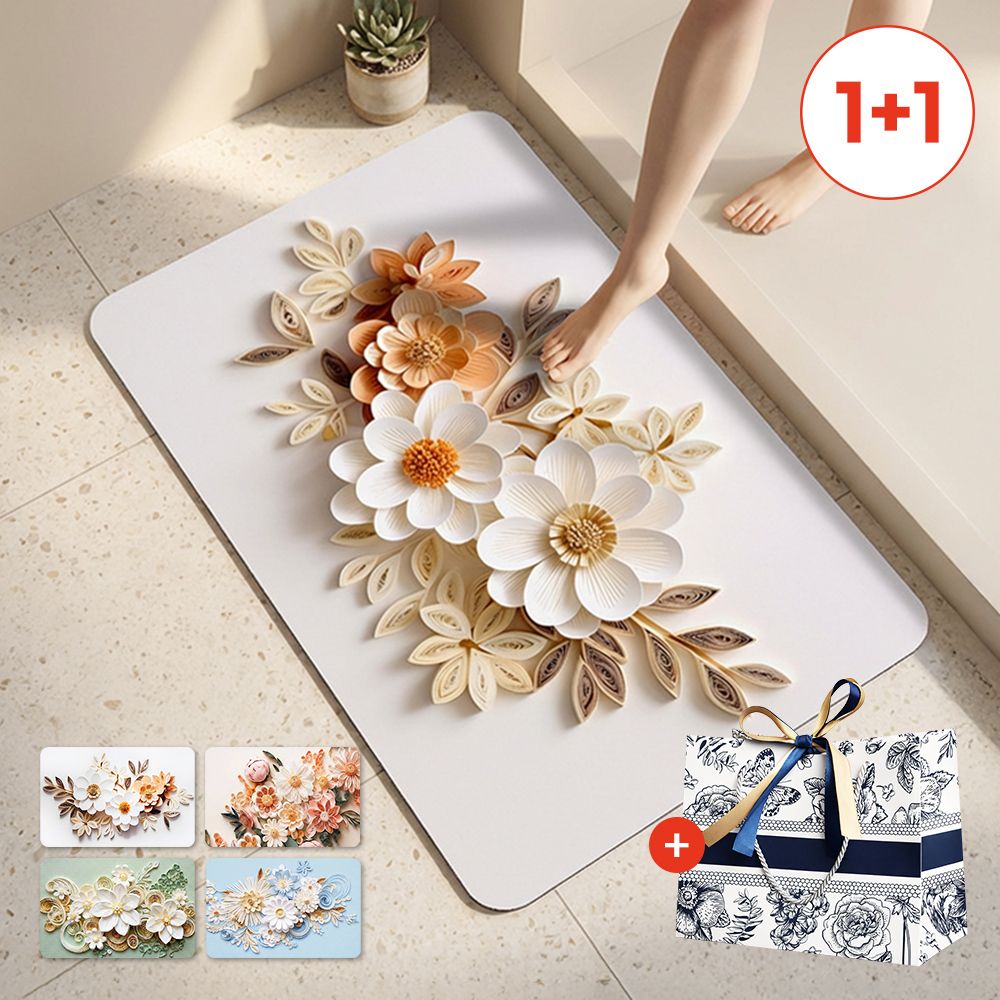 [1+1] 로얄플라워 3D 규조토 발매트 간편세척 매트