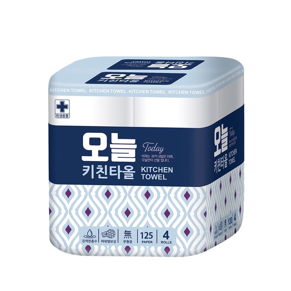 오늘 천연펄프 키친타올 125매 * 4롤