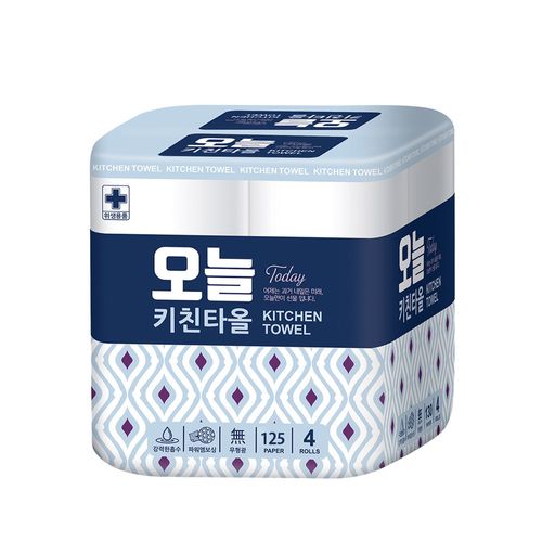 오늘 천연펄프 키친타올 125매 * 4롤
