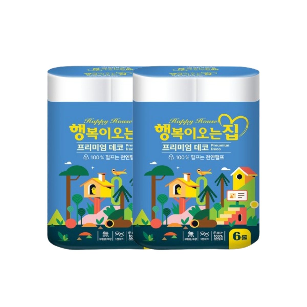 행복이오는집 화장지 27M 6롤 2개