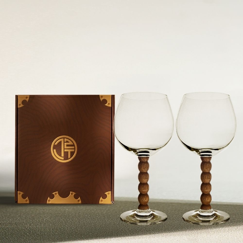 그루 크리스탈 와인잔 술잔 고블렛잔 막걸리잔 운(구슬형) 와이드 2p 선물세트