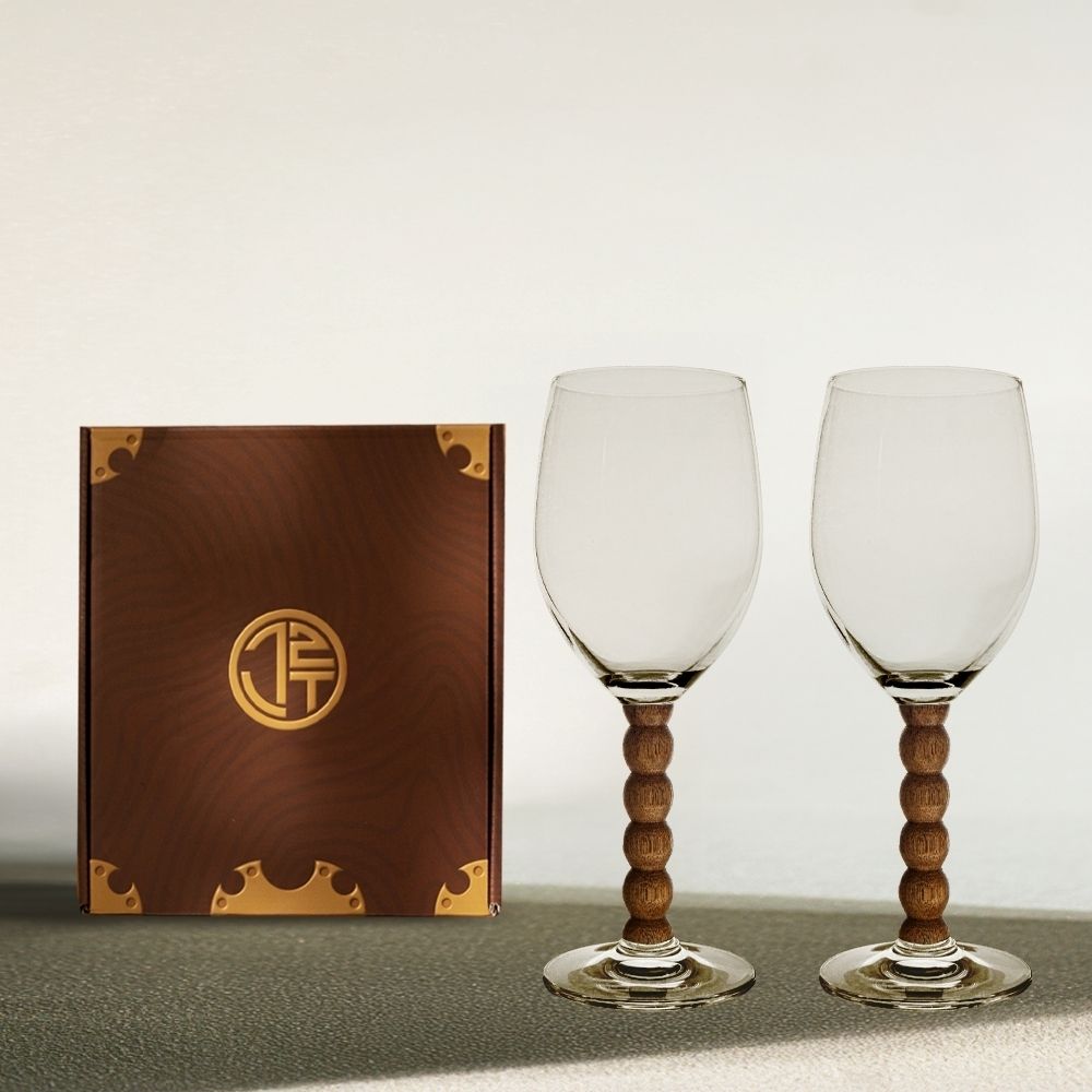 그루 크리스탈 와인잔 술잔 고블렛잔 막걸리잔 운(구슬형) 슬림 2p 선물세트