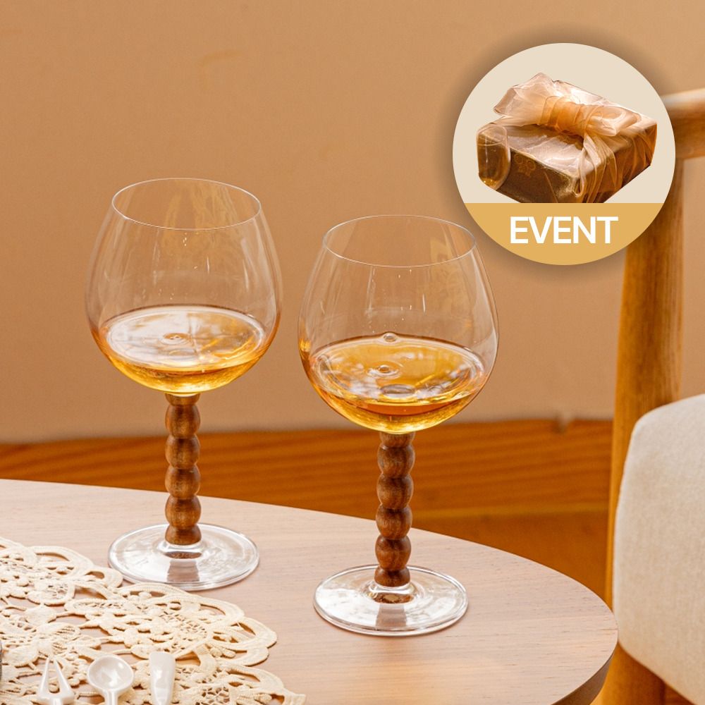 그루 와인잔 술잔 크릿 우드스템 크리스탈 글라스 2P 세트