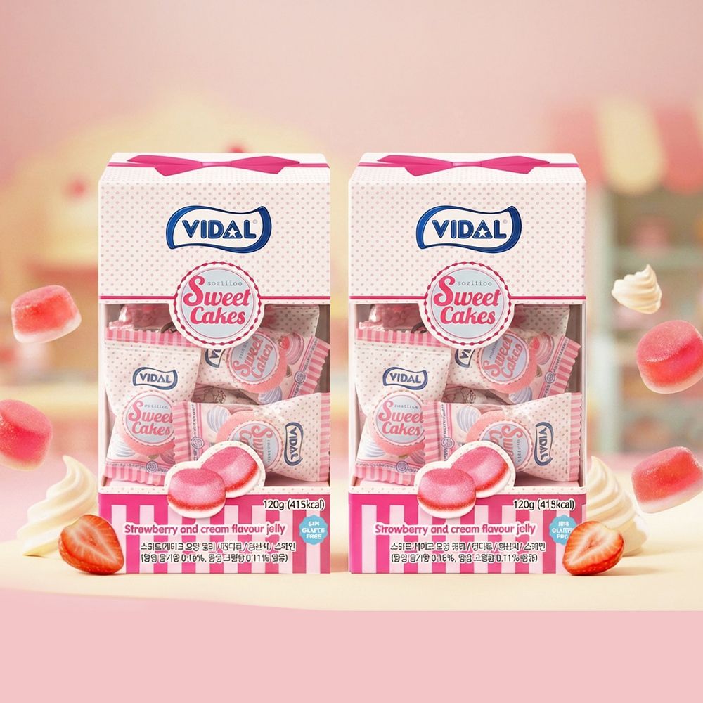 [1+1] 비달 스위트 케이크모양 젤리 기프트박스 120g (총 2박스)