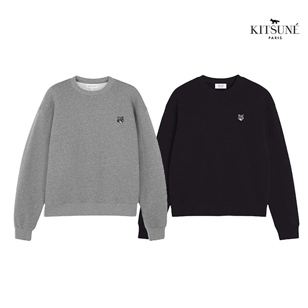 [메종키츠네] 그레이폭스헤드 컴포트핏 맨투맨 2종택1