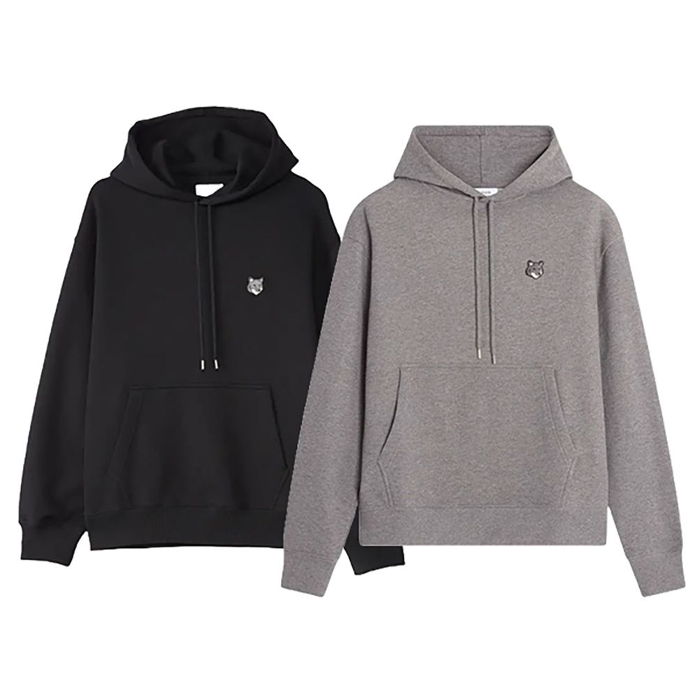 [메종키츠네]  그레이폭스 패치 후드 2종택1