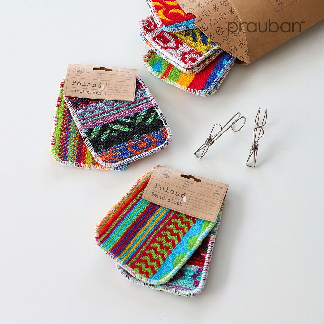 [10P 선물세트] 프라우반 폴란드 스크럽 수세미 주방 욕실 찌든때 제거 집들이 선물