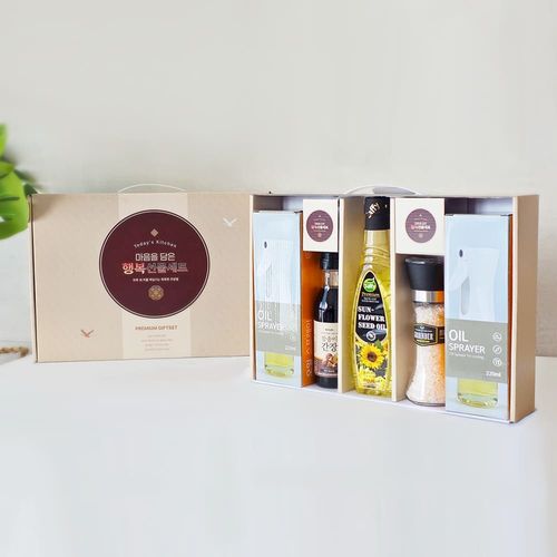 마음을 담은 행복 선물세트 (해바라기유+핑크솔트+참송이간장+오일스프레이)