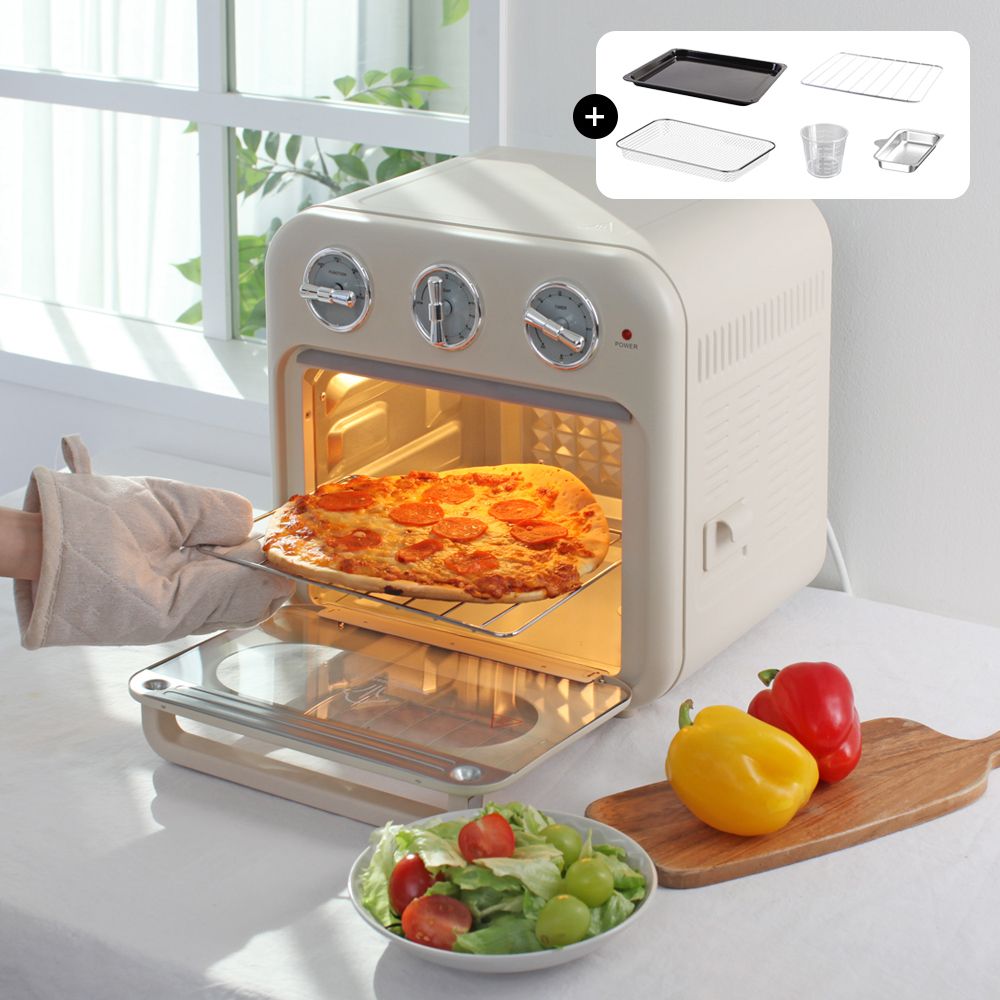 홈바이홈 대용량 스팀 에어프라이어 오븐 18L+트레이 3종 