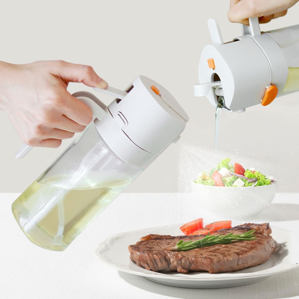 [리본제이]자동개폐 오일스프레이 500ml / 분사형 오일병 유리 오일 디스펜서 기름병 분무기