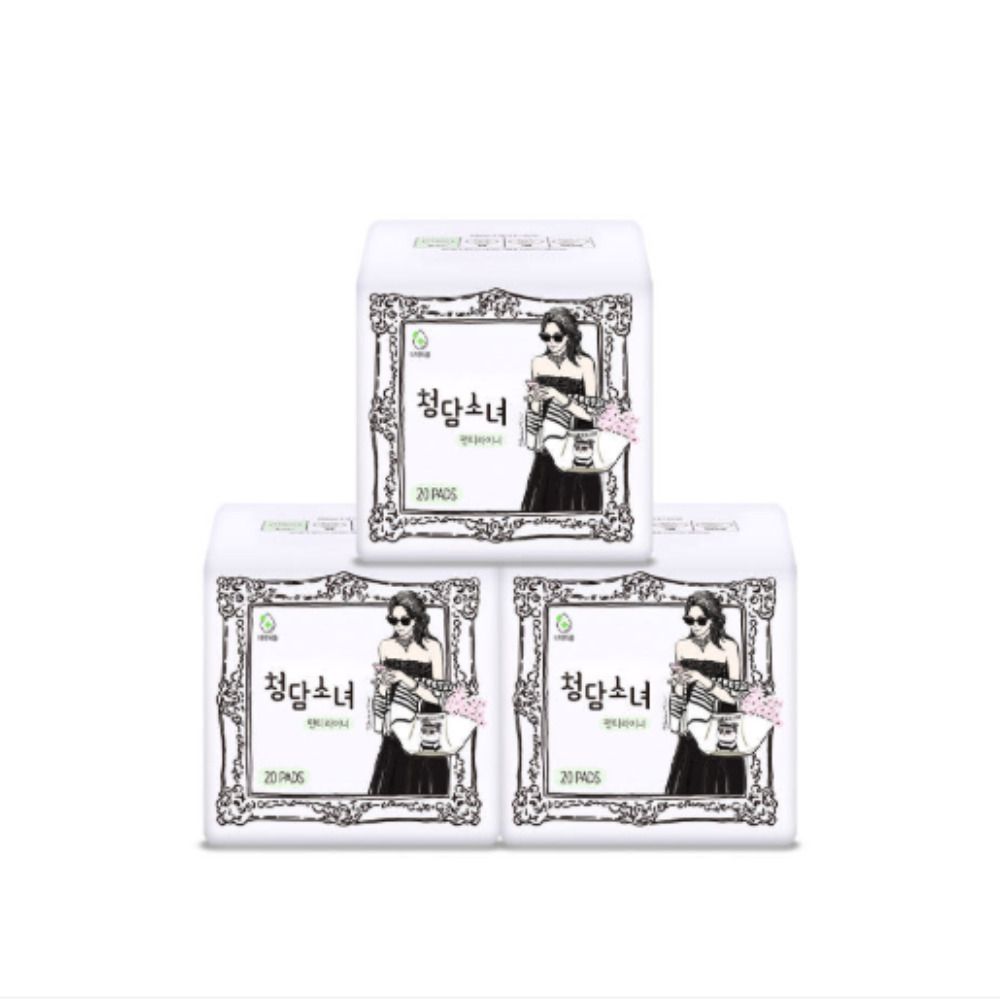 [2+1] 청담소녀 오리지널 비건 롱 팬티라이너 20p