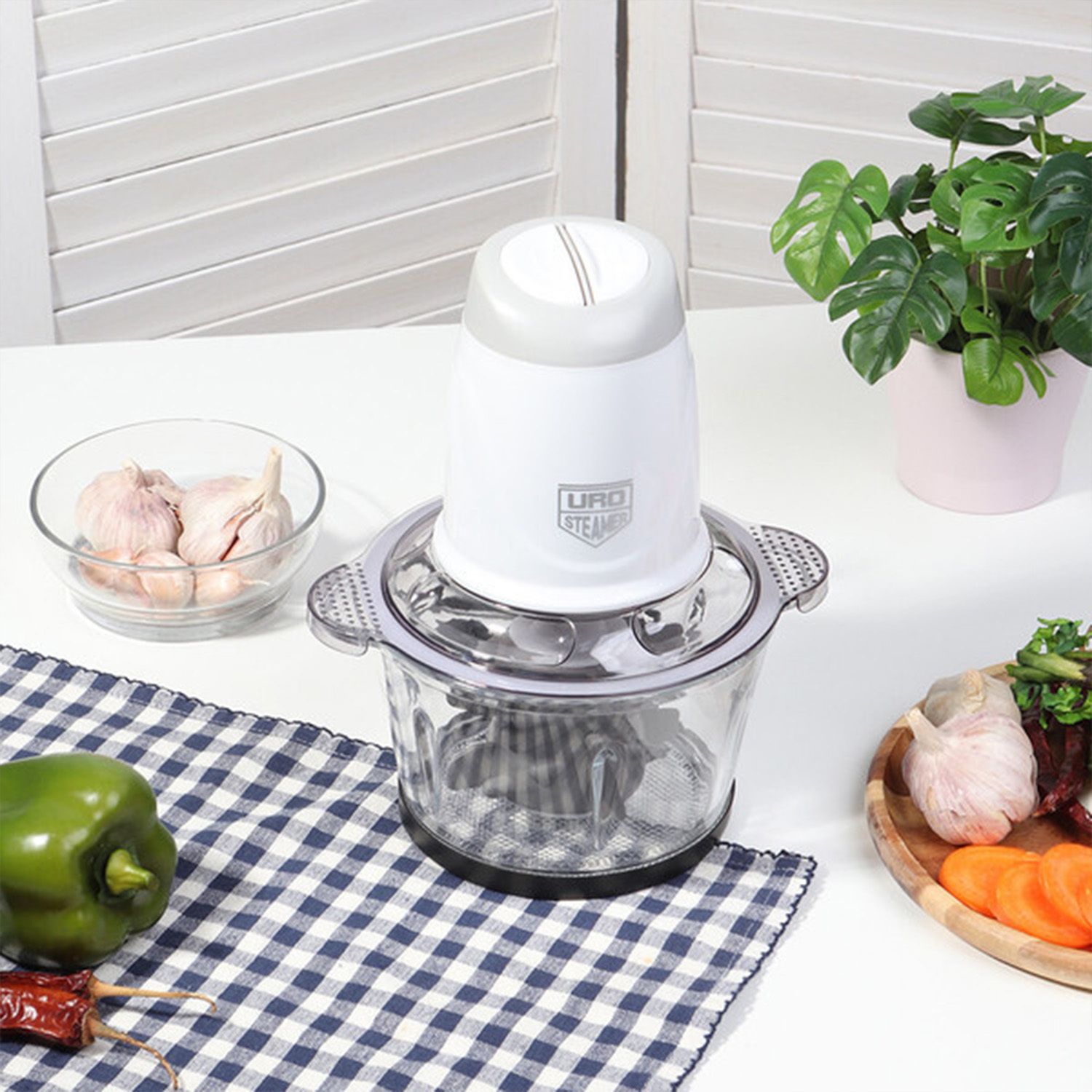 유로스티머 멀티 다지기 마늘 박피기 URO-3124