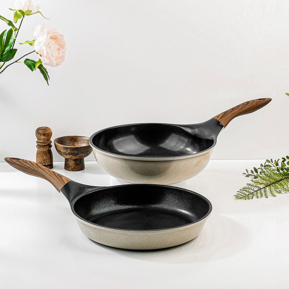 [알루아트] 국산 친환경 IH인덕션 에페 2종 세트 (프라이팬 28cm + 궁중팬 28cm)